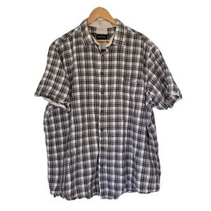 DANIEL Hechter Plaid Short Sleeve Button Up Shirt Mens Size 3XT 3X Tall